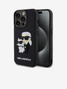 Karl Lagerfeld Karl Lagerfeld 3D Gummi Karl and Choupette Rückseite Hülle für iPhone 13 Pro Black