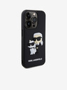 Karl Lagerfeld Karl Lagerfeld 3D Gummi Karl and Choupette Rückseite Hülle für iPhone 13 Pro Black