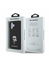 Karl Lagerfeld Karl Lagerfeld Fester Glitzer Metall Ikonik Rückseite Hülle für iPhone 16 Schwarz