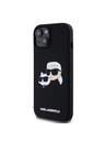 Karl Lagerfeld Liquid Silicone Double Heads Magsafe Rückseite Hülle für iPhone 15 Schwarz Karl Lagerfeld