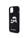 Karl Lagerfeld Liquid Silicone Double Heads Magsafe Rückseite Hülle für iPhone 15 Schwarz Karl Lagerfeld