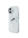 Karl Lagerfeld Karl Lagerfeld IML K&CH Heads Metallrahmen MagSafe Rückseite Hülle für iPhone 16 Plus Transparent