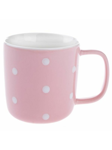Casa de Engel Porzellanbecher, rosa mit Punkten, 370ml, 6/36