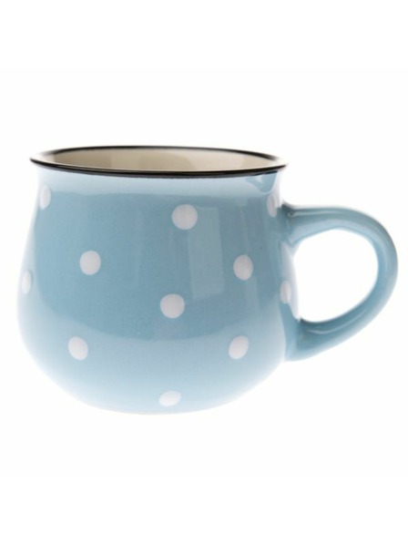 Casa de Engel Keramikbecher - hellblau mit Punkten, 230ml, 12/48