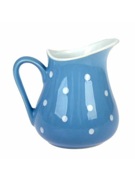 Casa de Engel Keramikkrug - hellblau mit Punkten, 500ml, 6/24