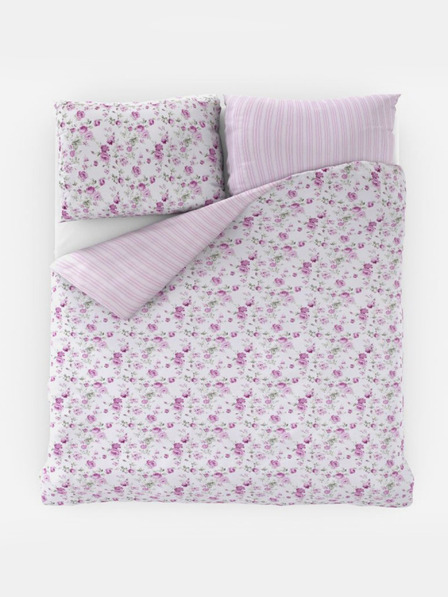 Kvalitex Verlängerte Baumwollbettwäsche PROVENCE COLLECTION 140x220, 70x90cm VIENTO rosa