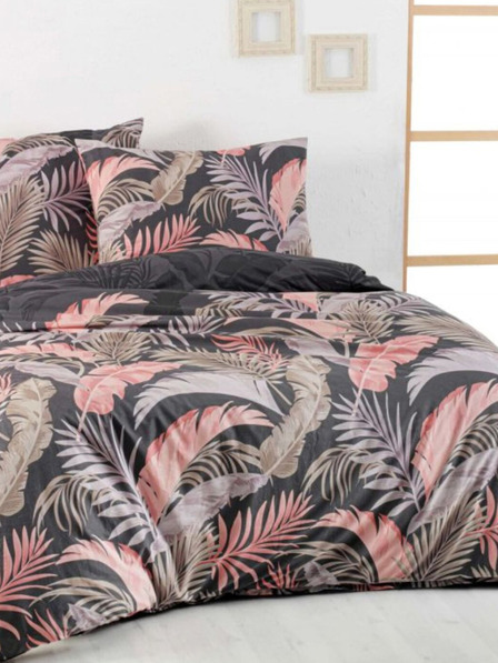 Kvalitex Französisches Baumwollbetttuch DELUX 240x220, 70x90cm PALMA grau