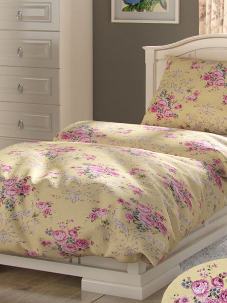 Kvalitex Französische Baumwollbettwäsche PROVENCE COLLECTION 220x200, 70x90cm CLER gelb