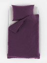 Kvalitex Französische Satin-Bettwäsche mit Streifen 1+2, 220x200, 70x90cm PURPLE