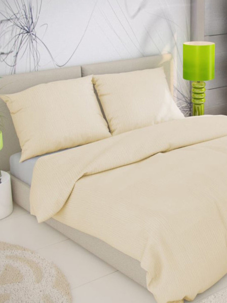 Kvalitex Französische Krepp-Bettwäsche 200x200, 70x90cm off-white Kvalitex
