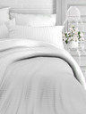 Kvalitex Französische Satinbettwäsche mit Streifen 1+2, 240x220, 70x90cm WEISS