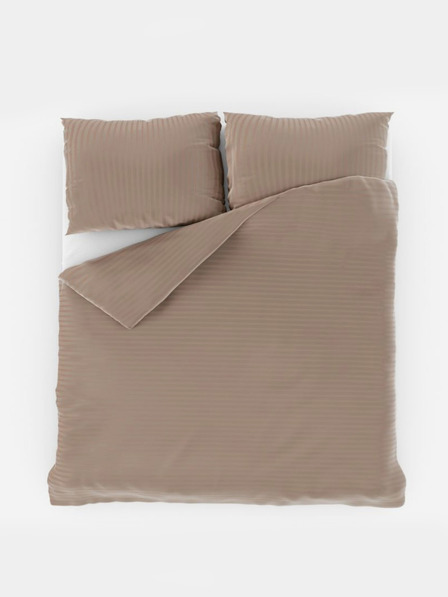 Kvalitex Satin-Bettwäsche mit Streifen 140x200, 70x90cm beige Kvalitex