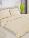 Kvalitex Klassisches Creppe-Bettwäsche-Set 140x200, 70x90cm Cremeweiß Qualitex