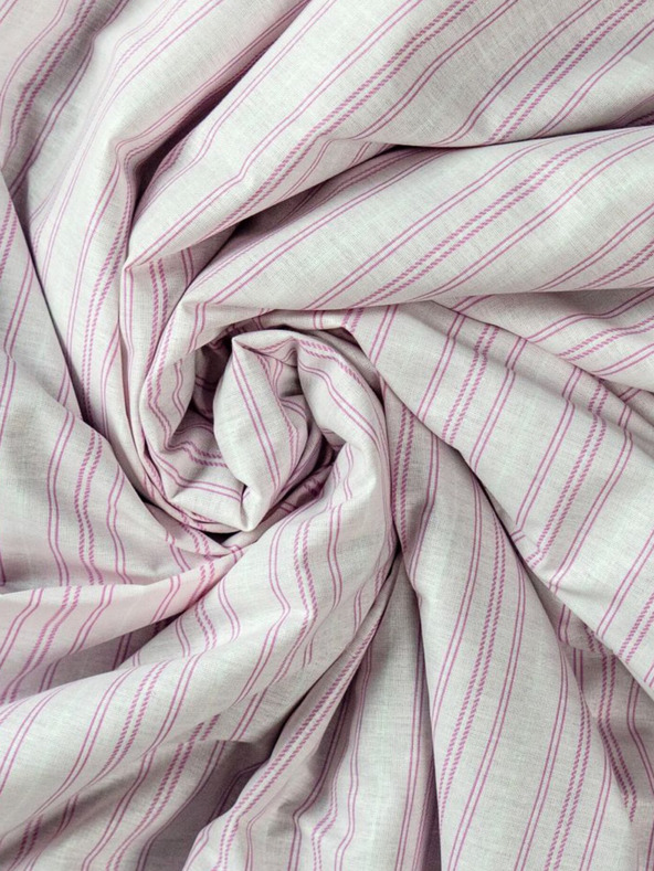 Kvalitex Baumwoll-Spannbettlaken 80x200cm rosa gestreift Kvalitex