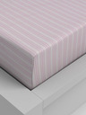Kvalitex Baumwollspannbetttuch 90x200cm rosa gestreift Kvalitex