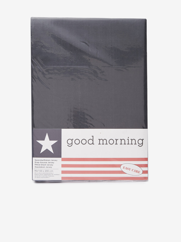 Good Morning 80/90/100 x 200 cm - Schwarze Jersey-Stretch-Bettwäsche Good Morning