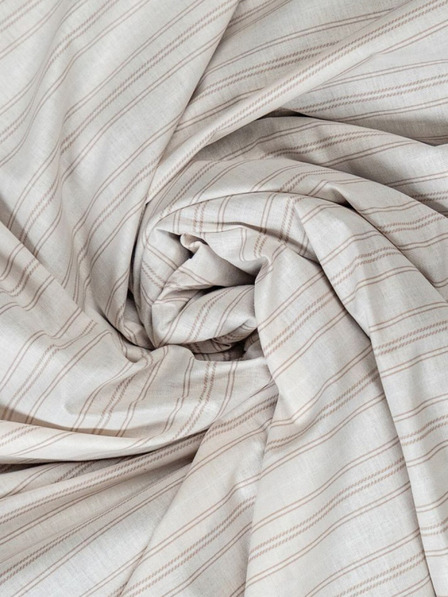 Kvalitex Baumwoll-Spannbettlaken 140x200cm beige gestreift Kvalitex