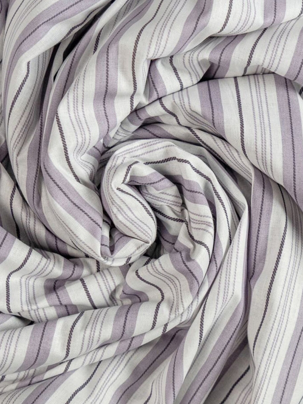 Kvalitex Baumwollspannbetttuch 120x200cm lila gestreift Kvalitex