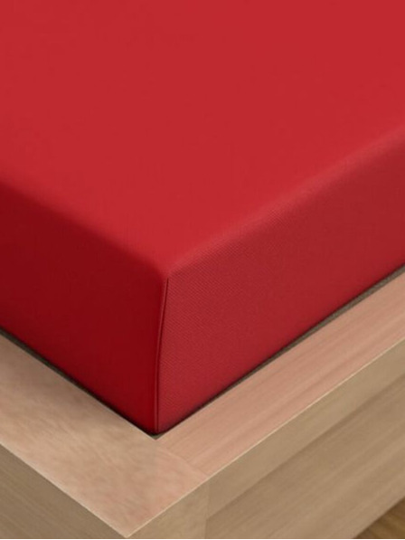 Kvalitex Satin-Spannbettlaken Luxury Collection 220x200cm rot Kvalitex