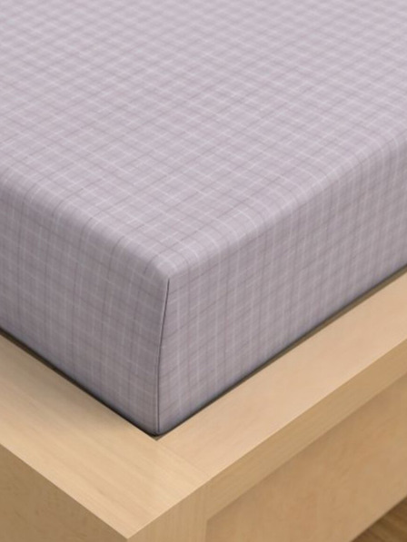 Kvalitex Satinbetttuch Luxury Collection 90x200cm Káro lila Kvalitex