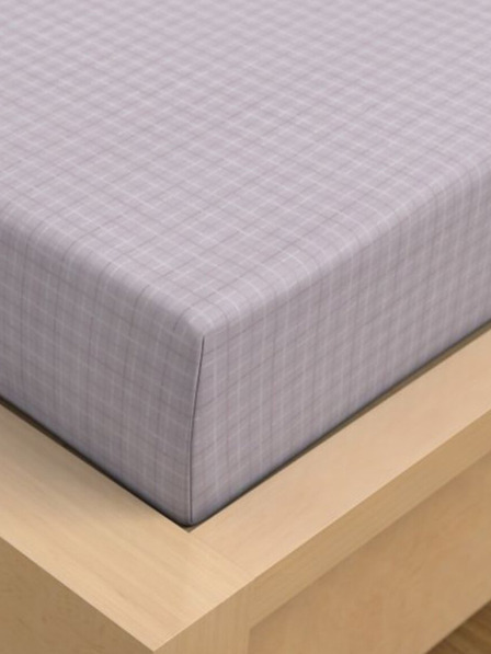 Kvalitex Satin Bettlaken Luxury Collection 120x200cm Káro lila Kvalitex