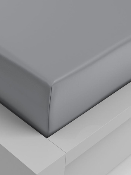 Kvalitex Spannbettlaken Viskose 140x200cm hellgrau Qualitex