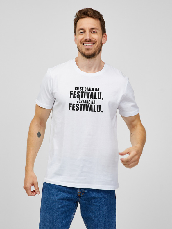 ZOOT.Original Weißes Herren-T-Shirt ZOOT.Original Was auf dem Festival passiert, bleibt auf dem Festival