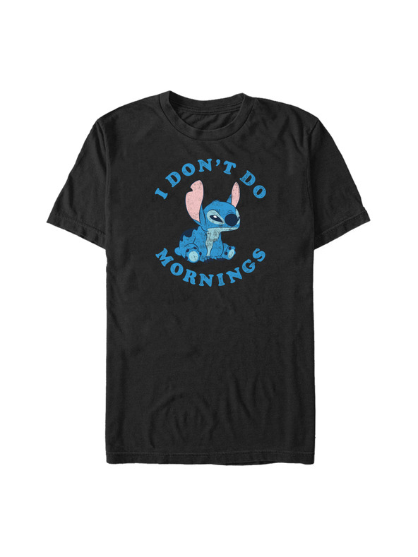 ZOOT.Fan Schwarzes T-Shirt Disney Stitch Mornings
