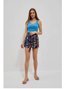 Moodo Dunkelblaue gemusterte Damen-Shorts Moodo