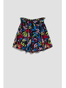 Moodo Dunkelblaue gemusterte Damen-Shorts Moodo