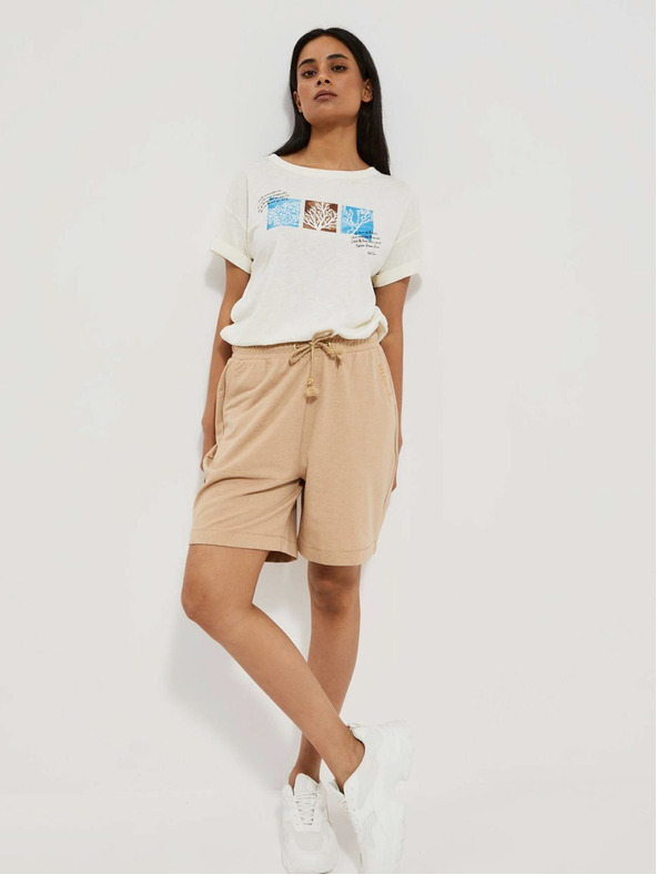 Moodo Beige Damen Sweatpants Shorts Moodo