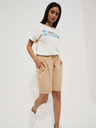 Moodo Beige Damen Sweatpants Shorts Moodo