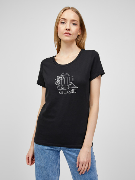ZOOT.Original Schwarzes Damen-T-Shirt mit ZOOT.Original Aufdruck Aim bright