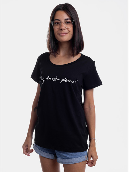 ZOOT.Original Schwarzes Damen-T-Shirt ZOOT Original "Schreiben wir heute?"