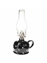 Casa de Engel Keramische Kerosinlampe, schwarz mit Punkten, 0/9