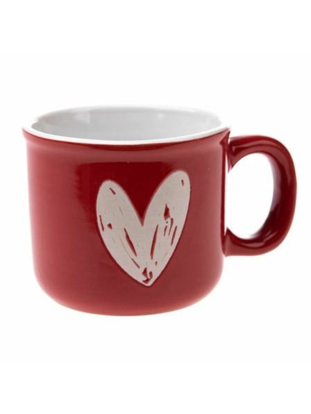 Casa de Engel Keramischer Becher mit Herz, rot, 90ml, 12/96
