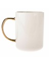 Casa de Engel Porzellanbecher mit goldenem Henkel, 425ml, 12/36