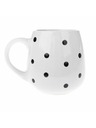 Casa de Engel Keramische Tasse, weiß mit schwarzen Punkten, 520ml, 12/36