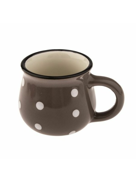 Casa de Engel Keramische Tasse - dunkelgrau mit Punkten, 75ml, 24/144