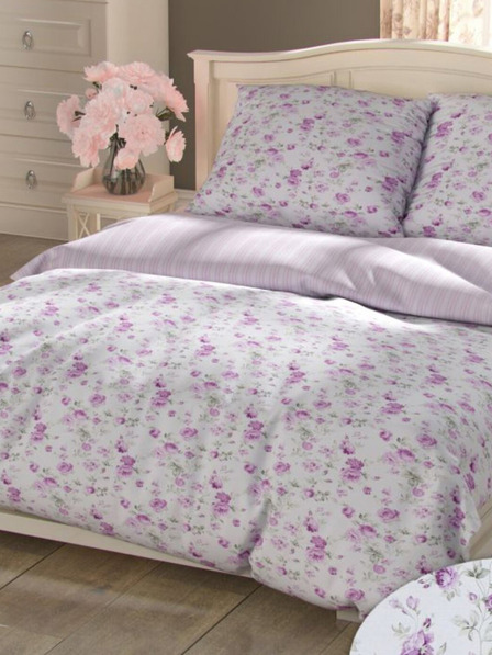 Kvalitex Französische Baumwollbettwäsche PROVENCE COLLECTION 200x200, 70x90cm VIENTO rosa