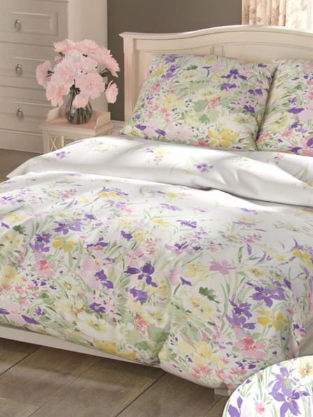 Kvalitex Französische Baumwollbettwäsche PROVENCE COLLECTION 220x200, 70x90cm ISABEL lila