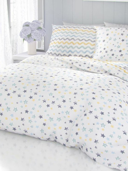 Kvalitex Französische Baumwollbettwäsche Delux 220x200, 70x90cm Duo blau Kvalitex