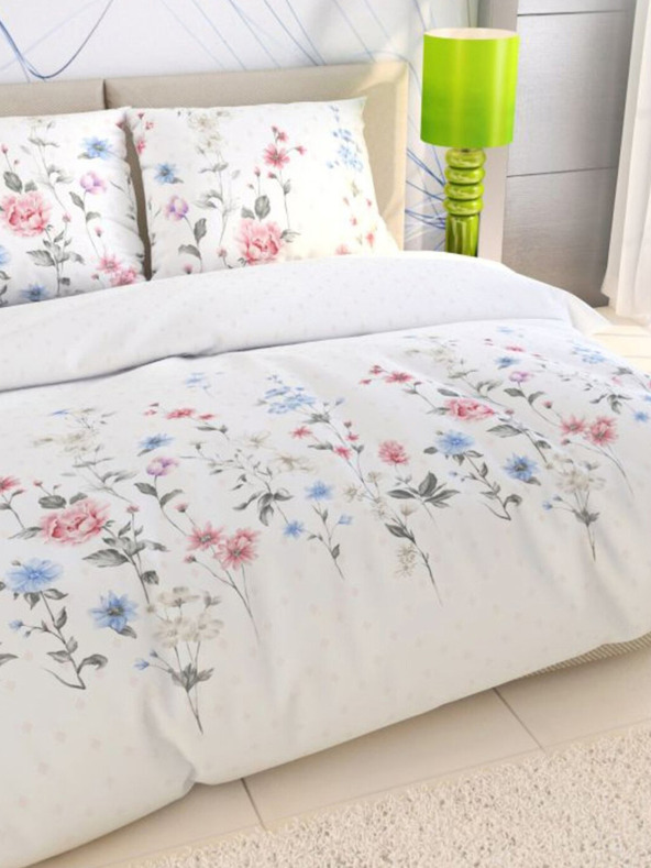 Kvalitex Französische Baumwollbettwäsche DELUX 240x200, 70x90cm LOUKA rosa