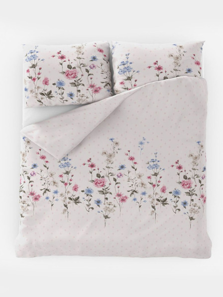 Kvalitex Französische Baumwollbettwäsche DELUX 240x200, 70x90cm LOUKA rosa