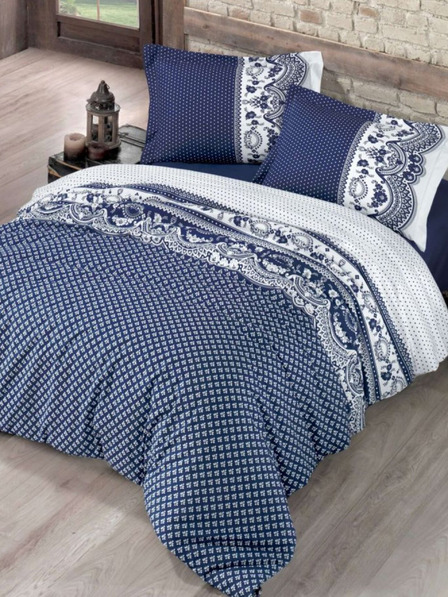 Kvalitex Klassische Bettwäsche Baumwolle STANDARD 140x200, 70x90cm Canzone blau Kvalitex