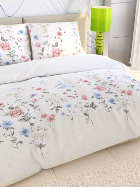 Kvalitex Französische Baumwollbettwäsche DELUX 240x220, 70x90cm LOUKA rosa