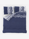 Kvalitex Verlängerte Baumwollbettwäsche Standard Canzone blau 140x220, 70x90cm Kvalitex
