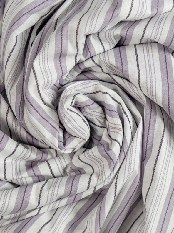 Kvalitex Baumwoll-Spannbettlaken 160x200cm lila gestreift Kvalitex