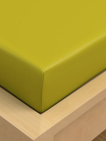 Kvalitex Baumwoll-Spannbettlaken 90x200cm hellgrün Kvalitex
