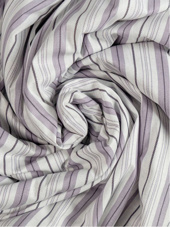 Kvalitex Baumwollspannbetttuch 180x200cm lila gestreift Kvalitex